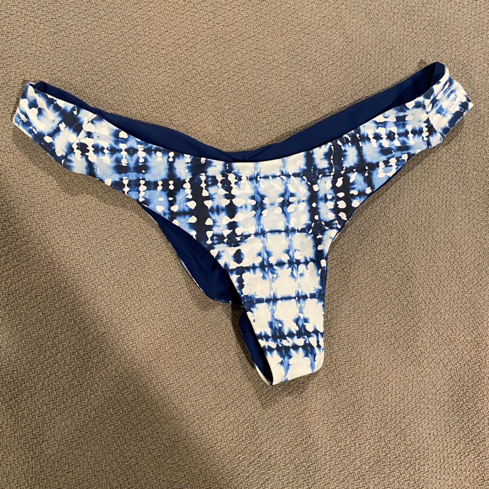 Beach Babe Blue Tie Dye Bikini bottoms, Large